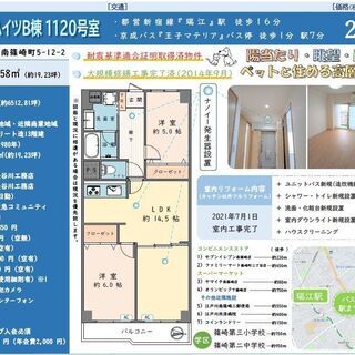★売主直で手数料無料★都営新宿線「瑞江駅」　フルリフォーム済でビ...
