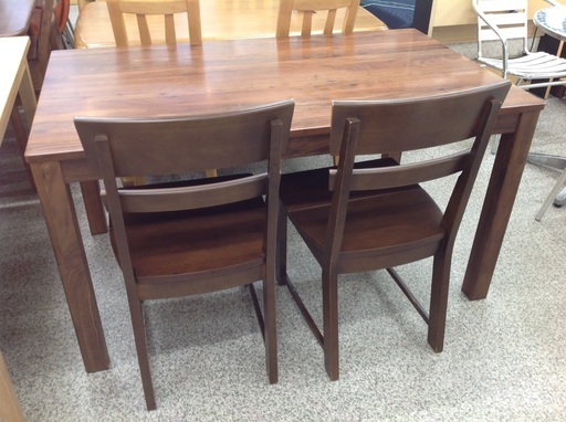 ブラウン 木製 ダイニング3点セット【9651000】