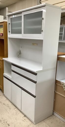 (株)キボー レンジボード 食器棚 WH【ユーズドユーズ名古屋天白店】 J985
