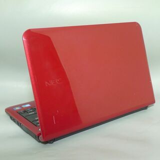 即使用可 赤色 ノートパソコン Win10 中古動作良品 13型 ワイド液晶 NEC PC-LM550BS6R Core i3 4GB 無線 WiMAX Office 初心者向けの画像