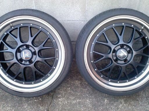 商談中　クラウン等　ビッグセダン　タイヤ引っ張り　Black  Diamond  ブラックダイアモンド　19インチ　8．5J　9．5J　5H　PCD114．3　4本セット　深リム