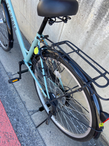 2020年式　程度良い　自転車　ママチャリ　27インチ　グリーン　6段変速
