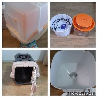 【半額以下】猫飼育用品一式★ケージ、トイレ、給水器、給餌器、キャリー、巣などの画像