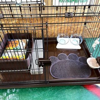 【愛品倶楽部柏店】アイリスオーヤマ 猫用ケージ2段セット P-CS-932 ブラウン【問合わせ番号：124-003922 002】の画像