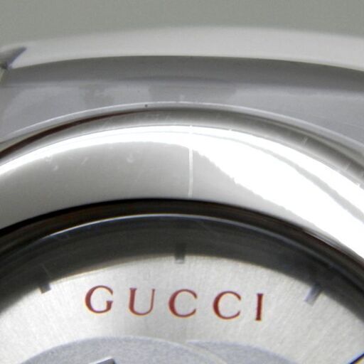腕時計 本物 GUCCI グッチ SYNC シンク 137.1 クォーツ YA137102A シルバー 白 メンズ 男性用
