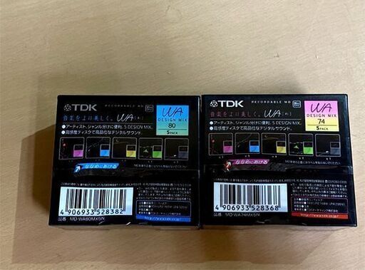 保管未使用品 TDK WAシリーズ レコーダブル MD 80分5パック×2 74分5パック×2 計20枚 日本製 わ デザインミックス