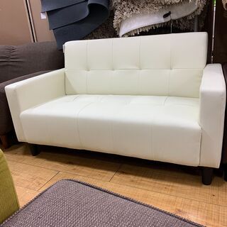 コンパクト2人掛けソファー　アーベン通商　アイボリー　未使用品　【トレファク南柏店】