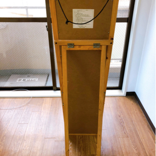 スタンドミラー 鏡 天然木の画像