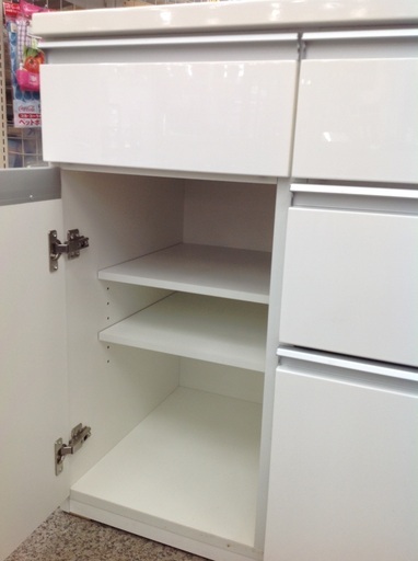 ホワイト 木製 幅120㎝ キッチンカウンター【9650514】