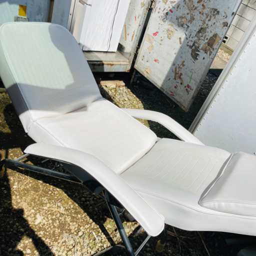 業務用　施術台　ネイルサロン　エステベッド　マツエク　施術ベッド　リクライニング　フットネイル　ぺデュキュア　ホワイト