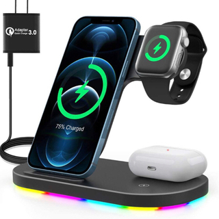 新品！ワイヤレス充電器 充電スタンド 3in1充電器 iphon...