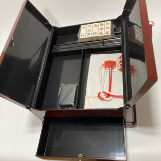 【新品未使用】文書箱　熨斗用ゴム印5種　引出し付の画像