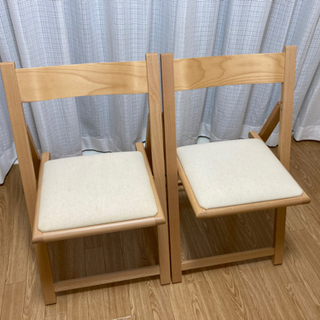 無印良品 折りたたみ椅子２脚セット 