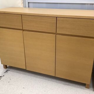 良品計画 無印良品 サイドボード 棚 木目NA DSP-14405-120【ユーズドユーズ名古屋天白店】J991