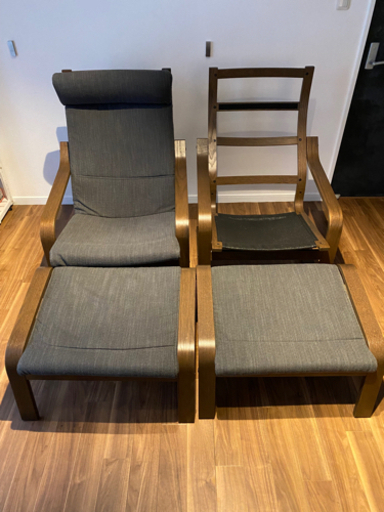 ソファー　イケア　ポエング　オットマン付き