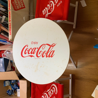 非売品　コカコーラ　木製テーブル&チェアの画像