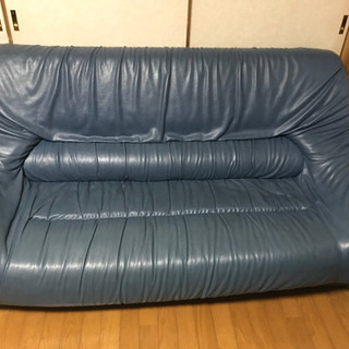 ブルー系ソファ      取りに来て頂ける方限定です。の画像