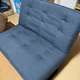 リクライニング　ソファ　デニム生地　美品