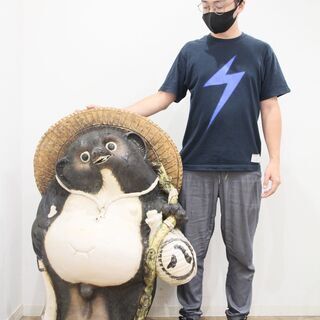 特大たぬき 信楽焼 狸 縁起物 骨董品 約35号 福ひねり狸 陶...