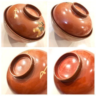 【ネット決済・配送】ヴィンテージ　のらくろ　ノラクロ　汁椀　茶碗　お椀　レトロ　アンティーク　ビンテージ　レア　希少　戦前 Vintage Norakuro chawan bowl rice miso soup WW2 war era retro antique rare の画像
