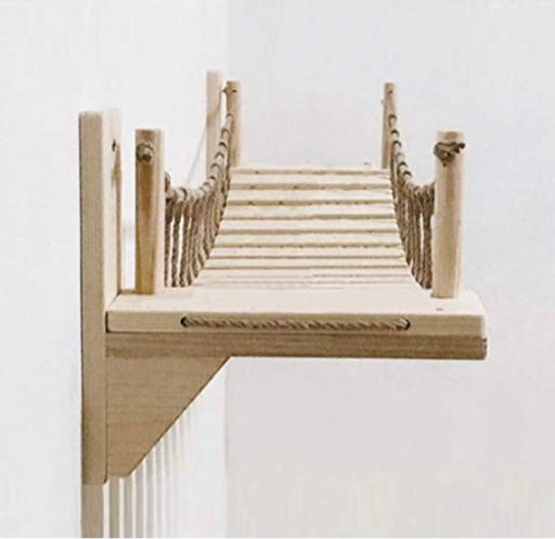 【未使用品】Umoraキャットタワー 木製 吊り橋 猫ベッド 遊び場 ハンモック ストレス解消 運動不足解消 組み立て簡単（140cm）