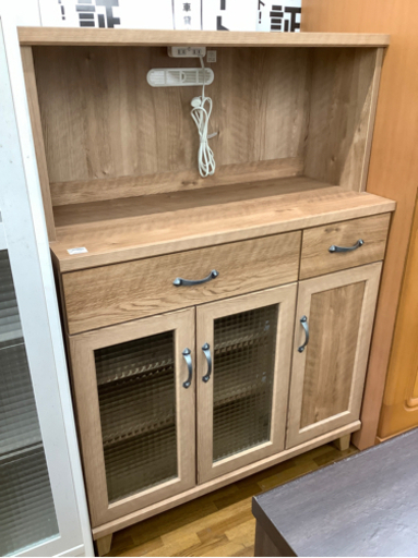 レンジボード　共和産業　3枚扉　ロータイプ　ブラウン　416