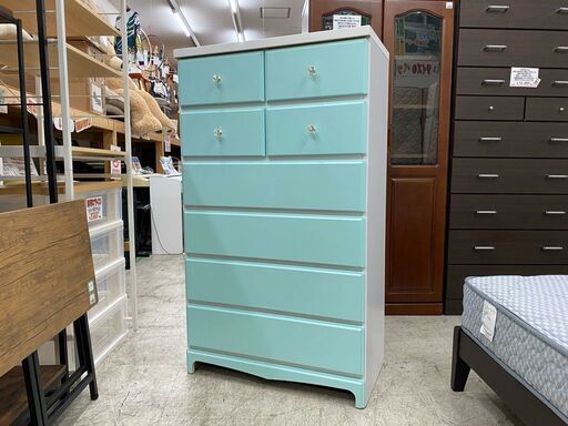 可愛さ引き立つパステルカラー！【愛品館 江戸川店】6段チェスト　チェスト　タンス　ID:155-017976-007　配送可＆代引き配送可