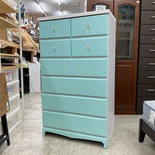 可愛さ引き立つパステルカラー！【愛品館 江戸川店】6段チェスト　チェスト　タンス　ID:155-017976-007　配送可＆代引き配送可 