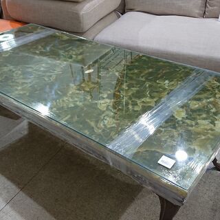 価格見直しました！ONYXFLORENCE｜PIETRASANTA-ITALY｜イタリア製｜オニキス｜猫脚ガラストップリビングテーブル