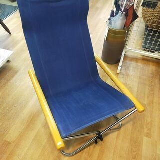 【リサイクルストアスターズ城西店】一人用　折りたたみ　ソファ　インディゴブルーの画像