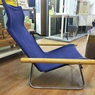 【リサイクルストアスターズ城西店】一人用　折りたたみ　ソファ　インディゴブルーの画像