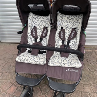 【美品】エアバギー ココダブル　双子 ベビーカー　エスプレッソ ブラウン ☆値下げ☆ ベビーカー エアバギーココダブル エスプレッソ 双子用
