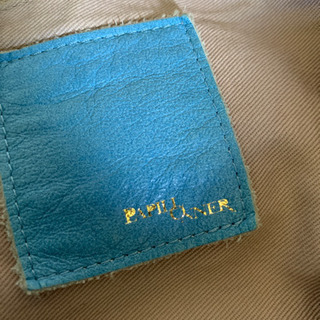 無料　水色の本革バック　蛇皮のベルト　中古　難ありの画像