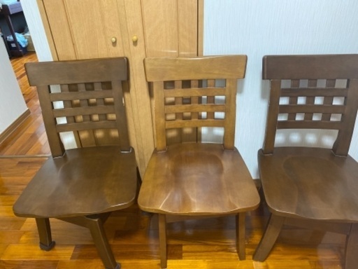 木製回転座椅子　三脚セット