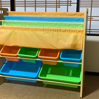 （値下げ！）おかたづけ　子供収納ラック　おもちゃ　絵本