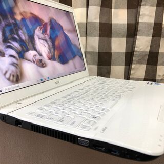 彡Ａランク！ＮＥＣ・Ｗｅｂカメラ内蔵・超高速ｉ７第三/新品ＳＳＤ２４０ＧＢ/クリスタルホワイトWin10 64bit/Office2019付/15.6ｲﾝﾁ/メモリ８GＢ/無線/DVD・ＣＤ再生ソフト付　No.2108006の画像