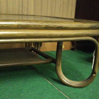 ラタン ガラステーブル 新品未使用の画像