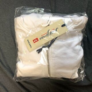 新品　未使用　そのほかも色々激安にて、出品してます！！■DIESEL ディーゼル メンズ■薄手 ジップアップ スウェットデニム ジョグジーンズ パーカー フーデッドジャケット【J-DAN-NE】【サイズXL】【ホワイト】die-m-o-b4-668 《メーカー希望小売価格52,800円》の画像