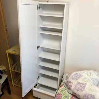 収納付き全身鏡の画像