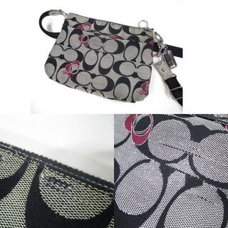 コーチ ショルダーバッグ シグネチャー ポピー グルービー ハート グレー系 COACH 小さめ 小さい 札幌市東区 新道東店の画像