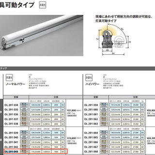 LED間接照明 OL 291 043 灯具可動 非調光 L120...