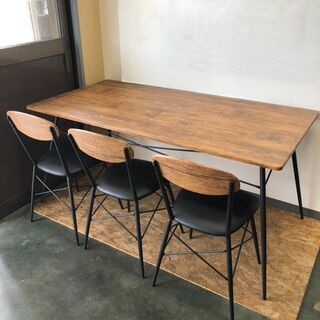 【Lanadel-Table】ラナデル ダイニング テーブル チェア 椅子 イス 3個 インテリア 家具 4点セット