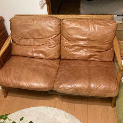 革ソファ　2人掛け