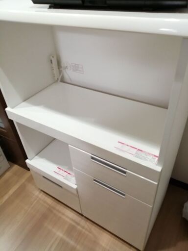 (商談中)ニトリ ミドルレンジボード  ダリア 80MRB-WH キッチン棚 食器棚 レンジ台 収納棚 2019年製 レンジボード\t