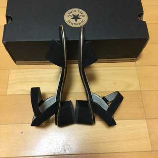 美品　ORiental TRaffic オリエンタルトラフィック アンクルストラップ サンダル size S（22.5cm）/黒の画像