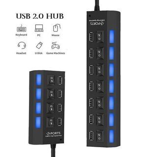 7ポートLED USB2.0ハブ 電源オン/オフスイッチ付き
