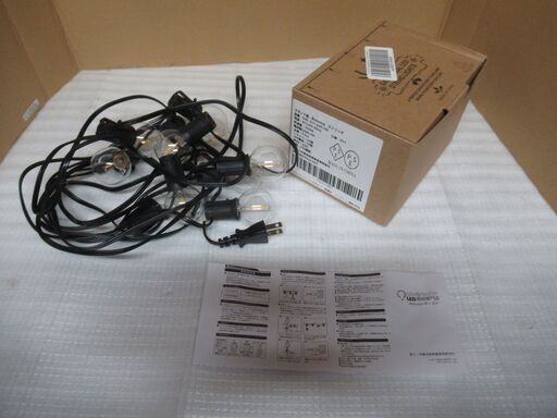 LEDストリングライト　LEDストリングライト 防雨型 11.5m 24個電球 G40 E12口金 電球色 PC素材 破損しにくい 屋内/屋外照明 誕生日 パーティー電飾 ガーデンライト 庭 祭り 商店街