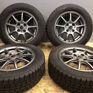 【DUNLOP WINTER MAXX WM02 175/65R14】スタッドレス【G.SPEED 14インチ 5.5J4HPCD100+38】バリ溝 ファンカーゴ ヴィッツ等　(MTJ103) クレジットカード QR決済可能