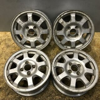 旧車ホイール BS WSP85 社外ホイール 14インチ 4本 5.5J4HPCD100+38 リペアベース 当時物　(VHM365) クレジットカード QR決済可能