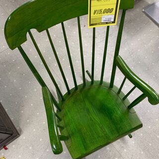 ◎ロッキングチェア　飛騨産業　キツツキマーク　グリーン　おしゃれ家具　インテリア